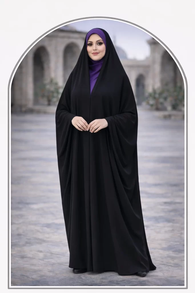 چادر عبایی ساده با ایستایی شیک